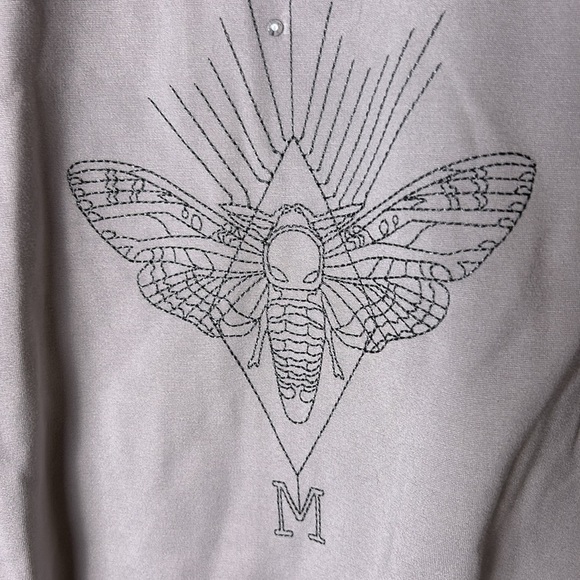 NWT Manière de voir,grey bodysuit graffiti embellished,alien,astrology , grunge - Picture 10 of 14